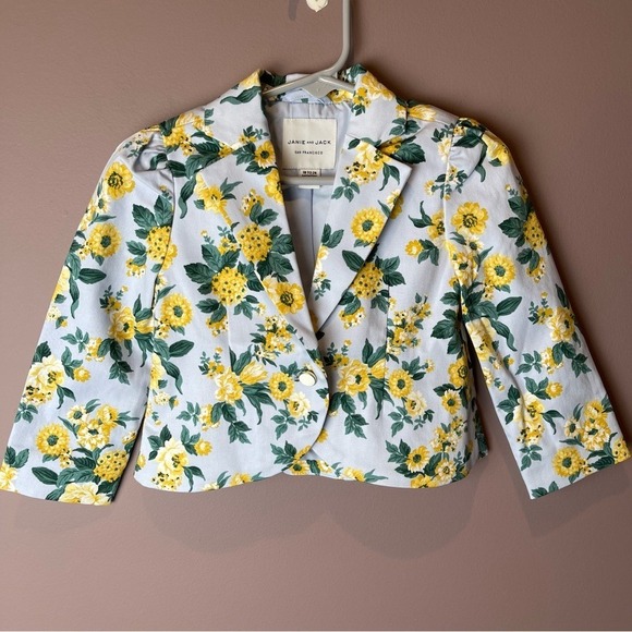 Janie and Jack Floral Easter Blue Yellow Green Jacket 18-24M - Picture 3 of 12
